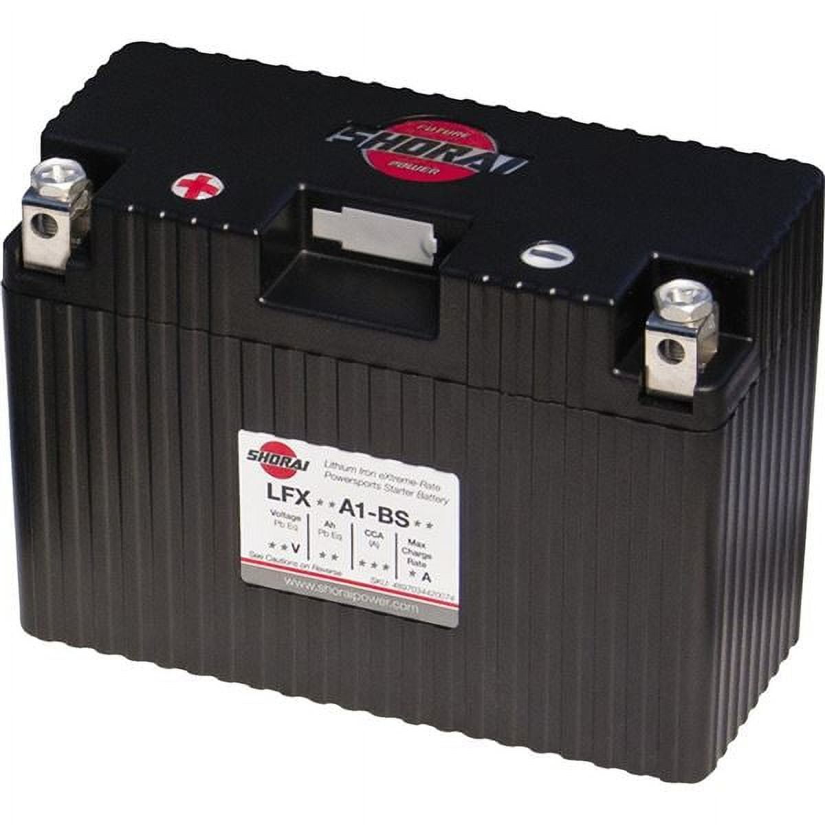 LFX18A1-BS12 Shorai LFX Lithium Iron Light Weight High Performance Motorcycle Battery for Ducati V-Twins and Larger Street Bike Motors - 18 Ah 12 Volt 2.3 Pounds 270 CCA - RIGHT NEGATIVE TERMINAL