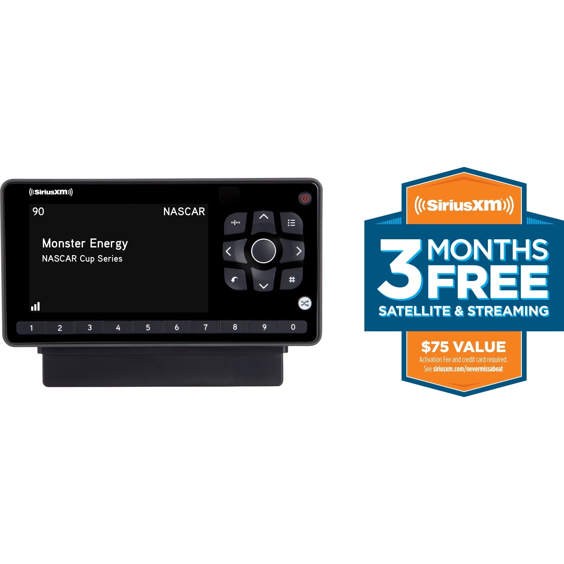 SiriusXM SXEZR1V1 Onyx EZR Satellite Radio with Free 3 Months Satellite and Streaming Service