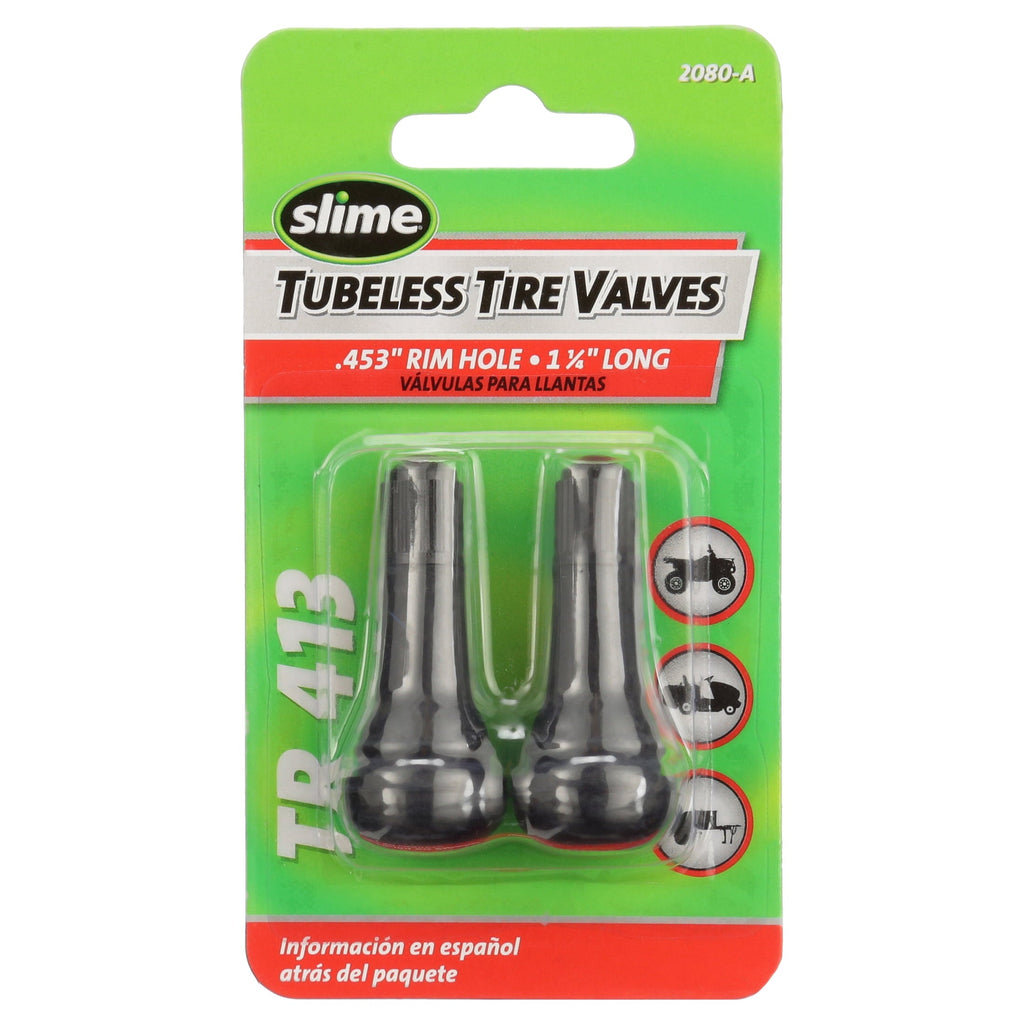 Slime Tubeless Tire Valves TR413 Replacement Black Rubber Valve Stem - 2080a