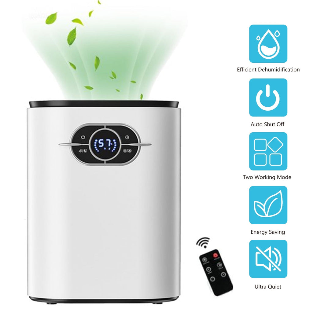 Small Dehumidifiers for Basements Home, 1200ml Ultra Quiet Dehumidifier with Auto-off, 480 Sq ft