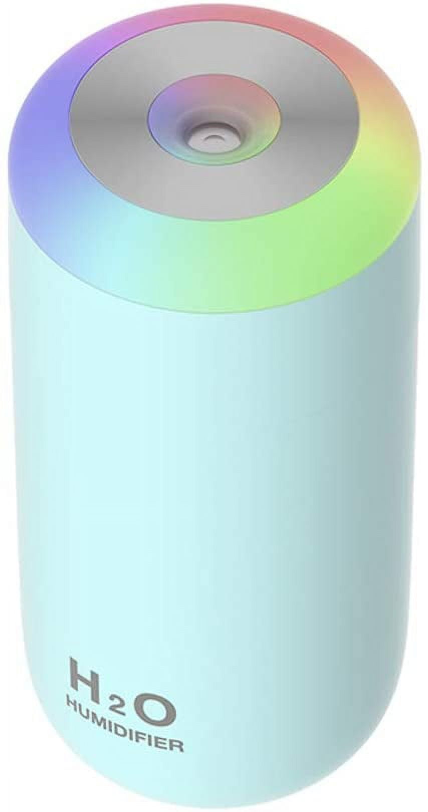 Small Humidifier, USB 350ml Mini Humidifier for Plants, Small Plant Humidifier with Night Light, USB Desk Humidifier for Baby, Plant Humidifier indoor, Small Humidifier (Cyan)