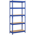Smile Mart 5-Shelf Boltless & Adjustable Steel Storage Shelf Unit, Blue, Holds up to 330 lb Per Shelf