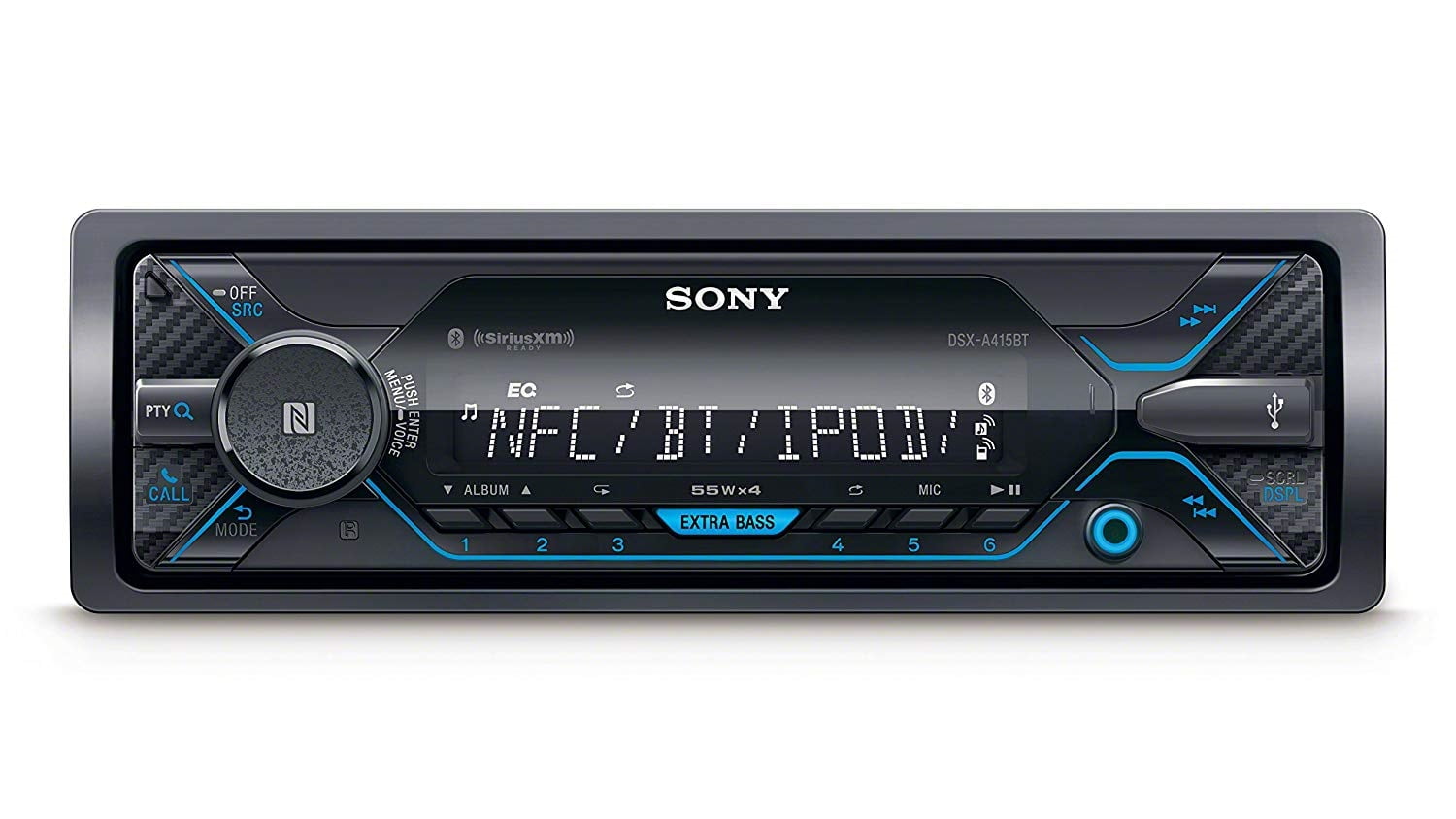 Sony  DSX-A415BT Single DIN Bluetooth In-Dash Digital Media Car Stereo Receiver with Front 3.5 & USB Auxiliary Inputs