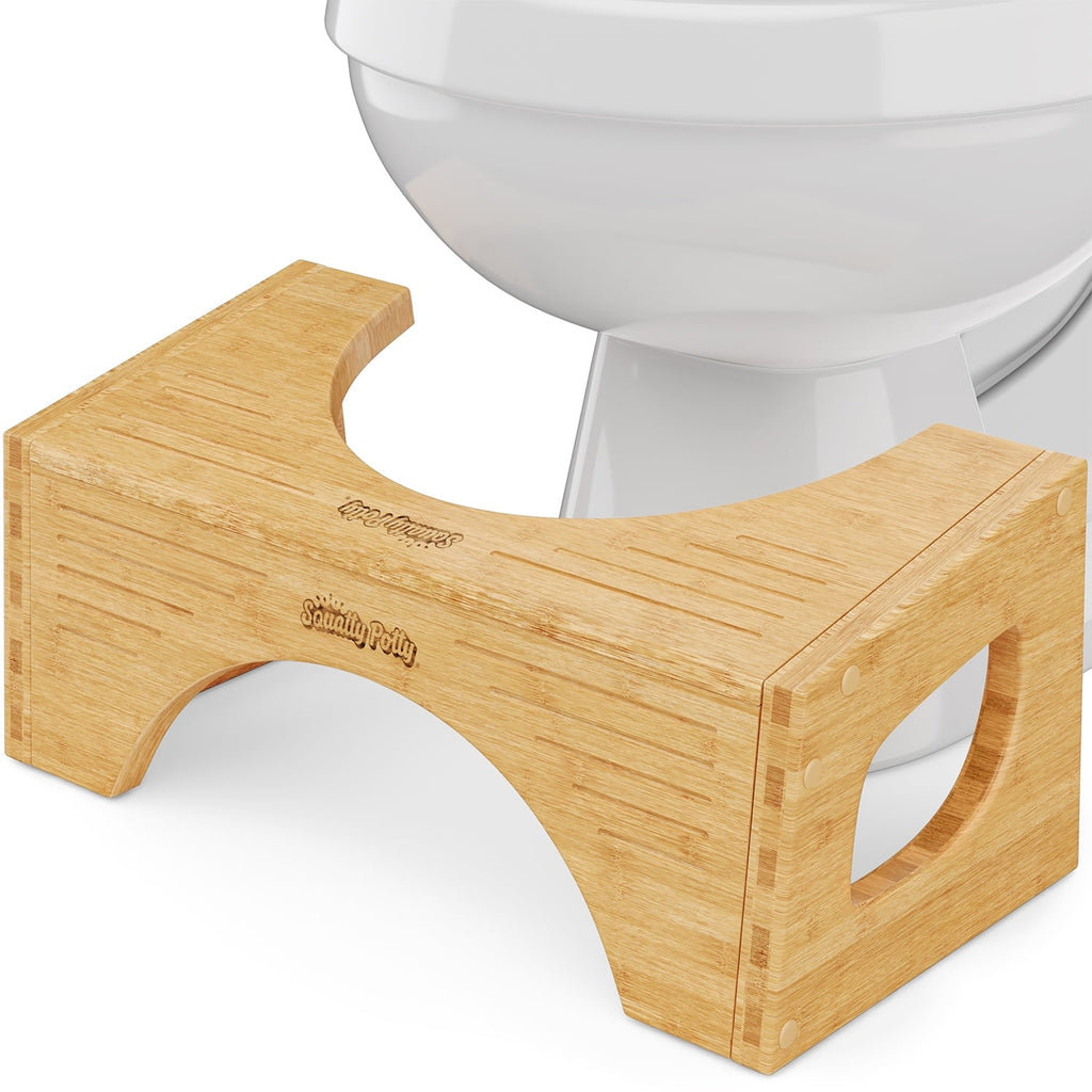Squatty Potty The Original Toilet Stool - Bamboo Flip, 7" & 9" Height, Two Sizes-in-One