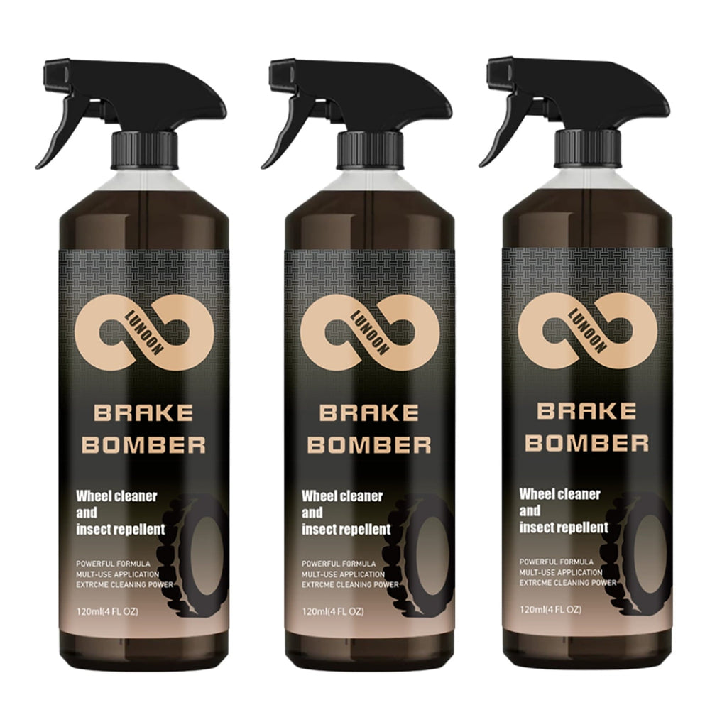 Stealth Brake Bomber Wheel Cleaner, Brake Bomber Spray 120 ml, Non-Acid Wheel Cleaner for Cleaning Wheels and Tires, Rim Cleaner & Brake Dust Remover (3pcs)