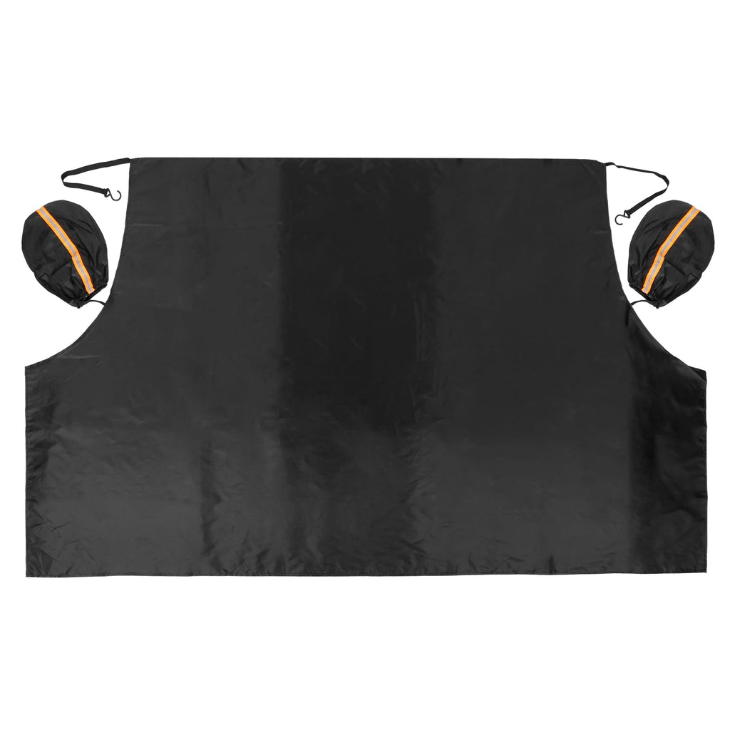 Strap Car Front Windshield Cover Snow Frost Freeze Sunshade with Rearview Mirror Protective Cover 85x50 Inches