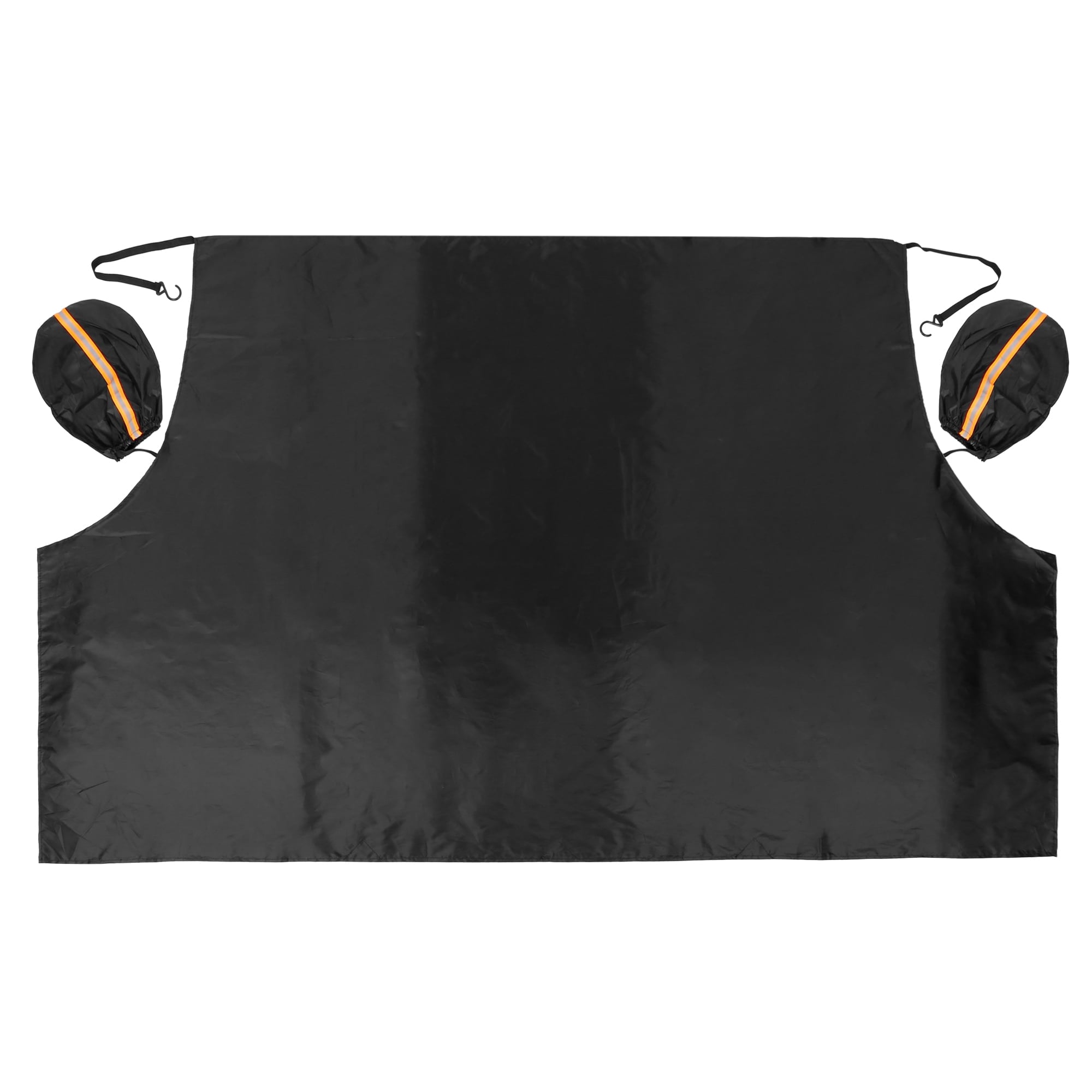 Strap Car Front Windshield Cover Snow Frost Freeze Sunshade with Rearview Mirror Protective Cover 85x50 Inches