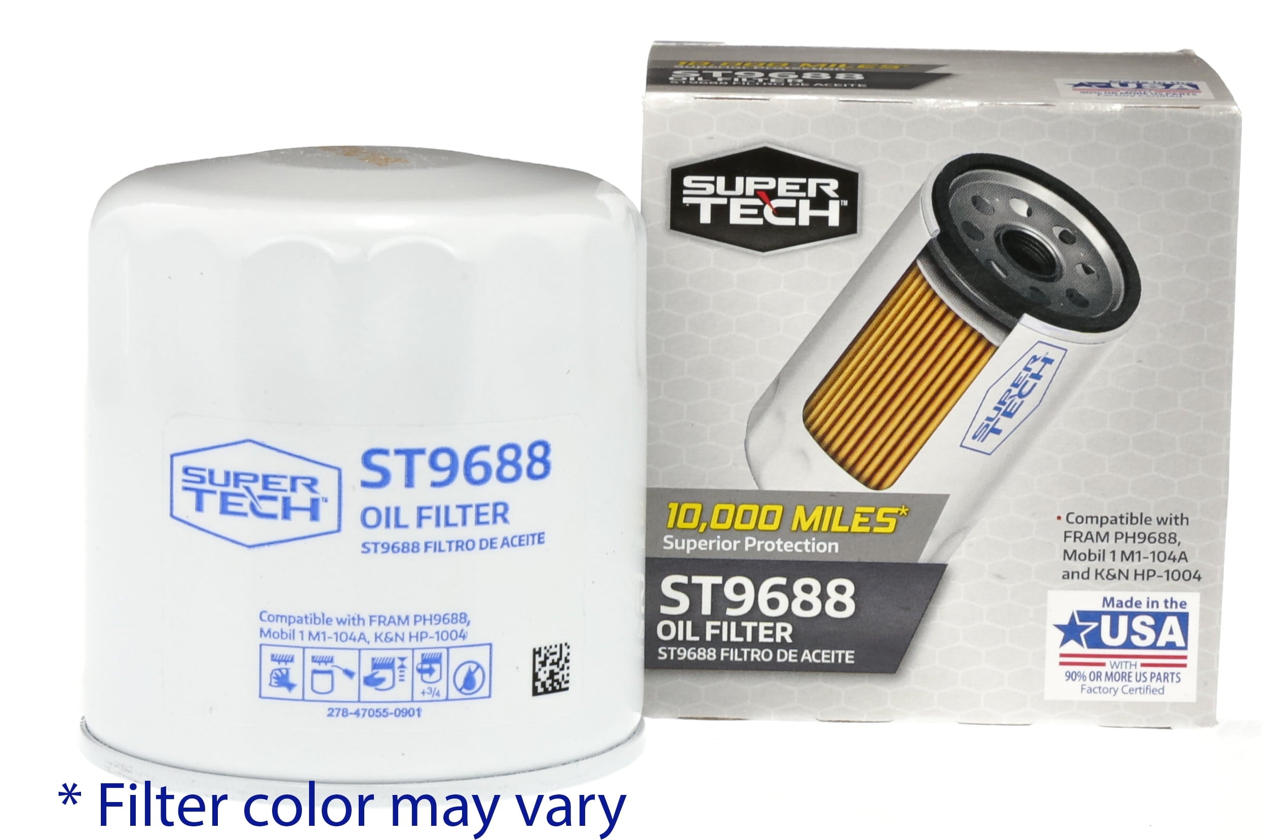Super Tech ST9688 10K Mile Spin-On Motor Oil Filter Fits Honda, Hyundai, Isuzu, Kia and Mitsubishi Fits select: 2012-2023 HYUNDAI ELANTRA, 1989-2019 HYUNDAI SONATA