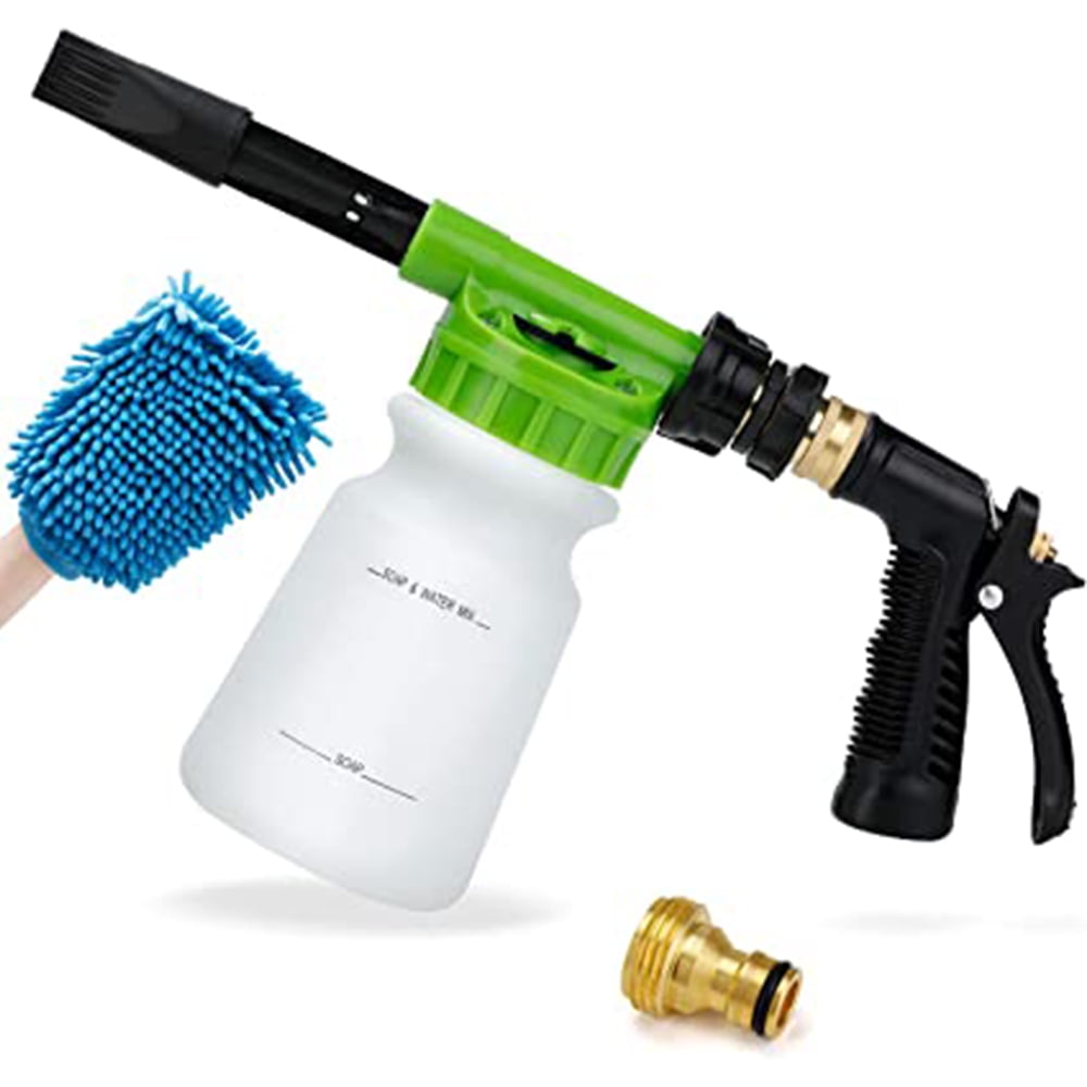 Swtroom Car Wash Foam Gun, Car Wash Soap Spray with 3/8 "Brass Connector, Double Filtration, Grade 6 Foam Concentration (Green)