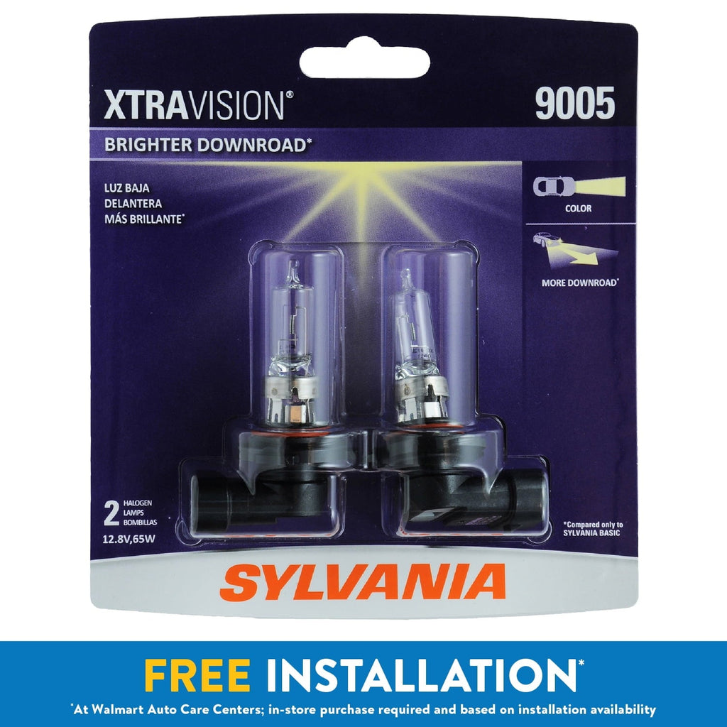Sylvania 9005 XtraVision Halogen Headlight Bulb, Pack of 2