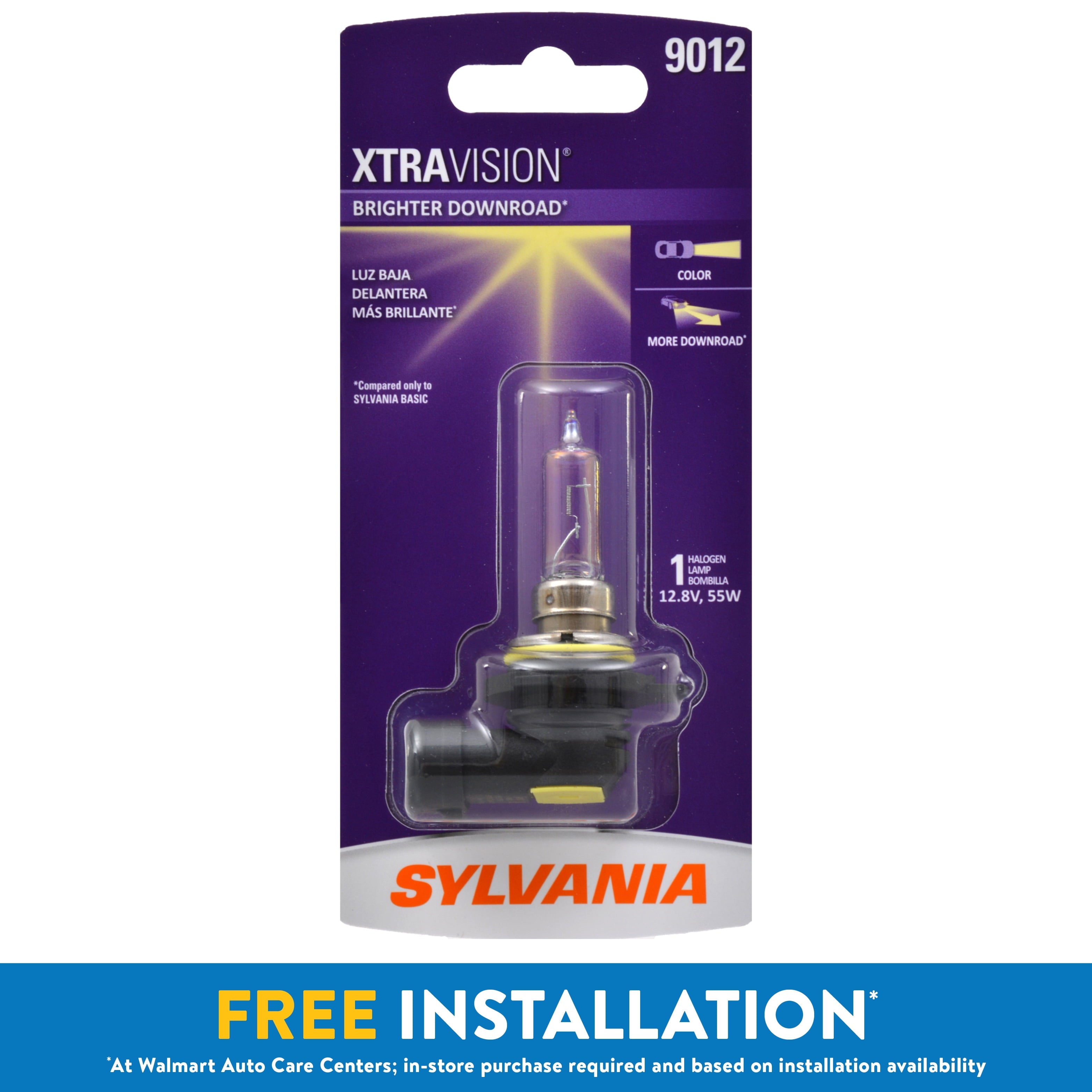 Sylvania 9012 XtraVision Halogen Headlight Bulb, Pack of 1