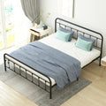 TABU California King Size Metal Bed Frame with Headboard & Footboard -Mattress Foundation - Easy Assembly - No Box Spring Needed - Cal King/Black