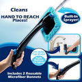 TERGAYEE Car Duster Kit,Spray Glass Windshield Cleaning Tool,Foldable Handle Reusable Microfiber Cleaning Bonnets for Interior Exterior Glass Screens Scratch Lint Free
