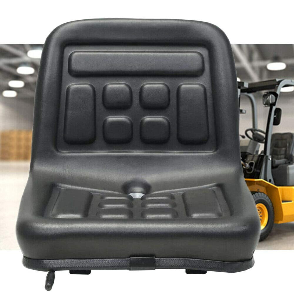 TFCFL Tractor Seat,Universal Seat with Sliding Track and Drain,for Tractors and Forklifts(Black,pu leather)