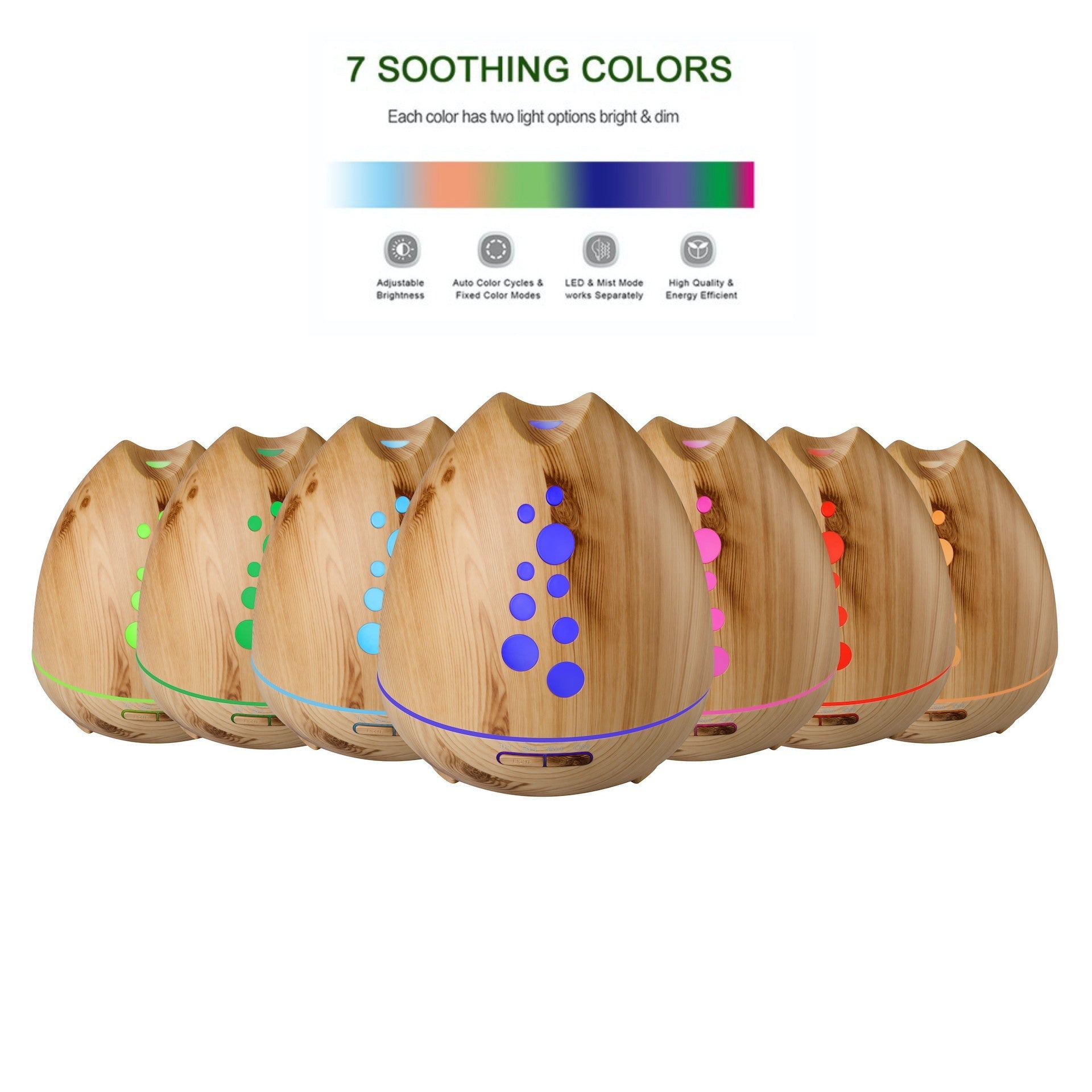 TGE Unique 400ML Essential Oil Diffuser Humidifier Bluetooth Music Speaker with Remote 7 Color LED Lights Auto Shut-off