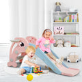 TOBBI 3 in 1 Toddler Slide Plastic Kids Slide with Climb Stairs | Basketball Hoop | Ball, Indoor Outdoor Games Fun Activity Playground Toy for Boys Girls