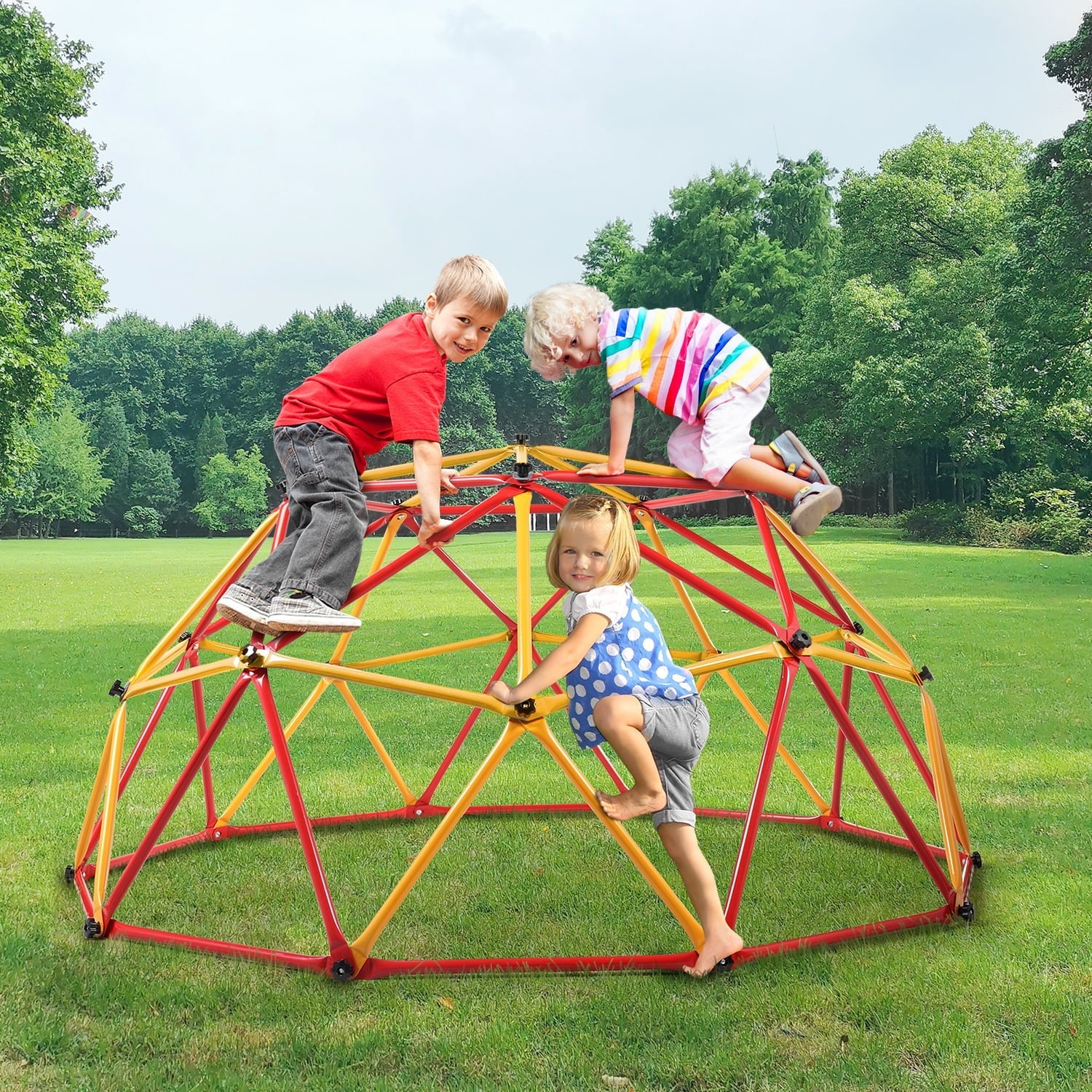 TOBBI Outdoor Kid's Dome Climber 82" Climbing Dome Steel Frame Monkey Dome Climber Bars Playset Outdoor Playground Jungle Gym