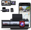 TOGUARD 3 Channel Dash Cam Front and Rear Insidewith 64GB U3 SD Card, 4K Car Camera Built-in WiFi GPS IR Night Vision Dash Camera with Loop Recording, G-Sensor,Parking Monitor