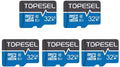TOPESEL 32GB Micro SD Card 5 Pack Memory Cards Micro SDHC UHS-I TF Card Class 10 for Camera/Drone/Dash Cam(5 Pack U1)