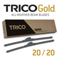 TRICO Gold 2 Pack All Weather Automotive Replacement Wiper Blades 20 and 20 Inch (18-2020)