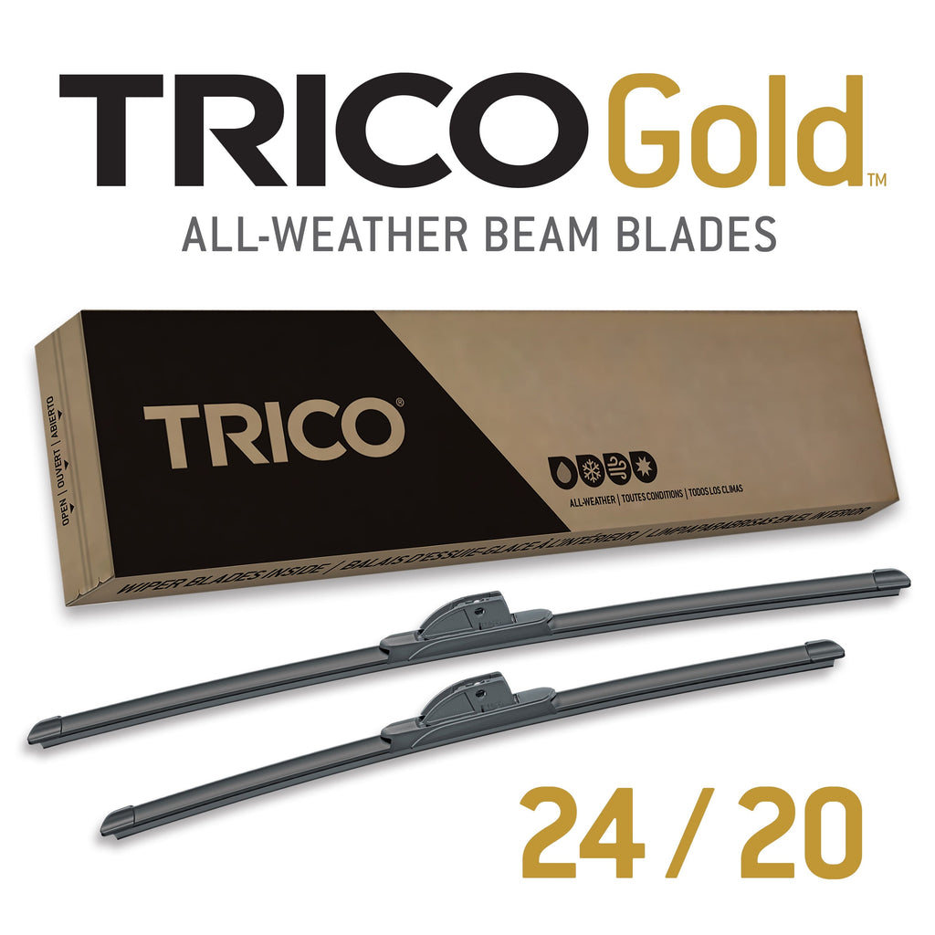 TRICO Gold 2 Pack All Weather Automotive Replacement Wiper Blades 24 and 20 Inch (18-2420)