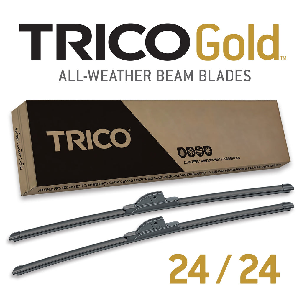 TRICO Gold 2 Pack All Weather Automotive Replacement Wiper Blades 24 and 24 Inch (18-2424)