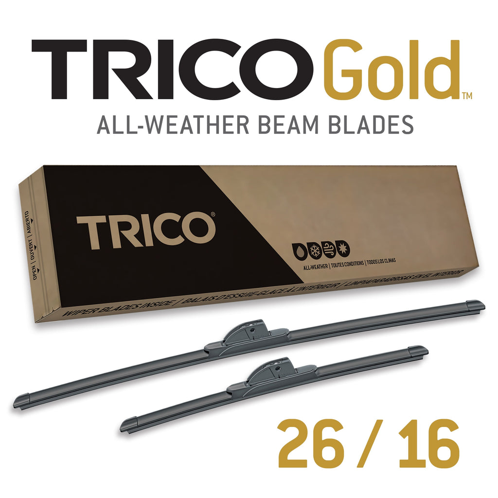 TRICO Gold 2 Pack All Weather Automotive Replacement Wiper Blades 26 and 16 Inch (18-2616)