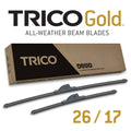 TRICO Gold 2 Pack All Weather Automotive Replacement Wiper Blades 26 and 17 Inch (18-2617)