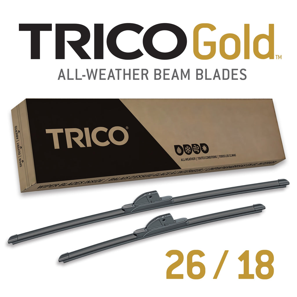 TRICO Gold 2 Pack All Weather Automotive Replacement Wiper Blades 26 and 18 Inch (18-2618)