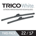 TRICO White 2 Pack, 22" + 17" Extreme Weather Winter Beam Wiper Blades (35-2217)