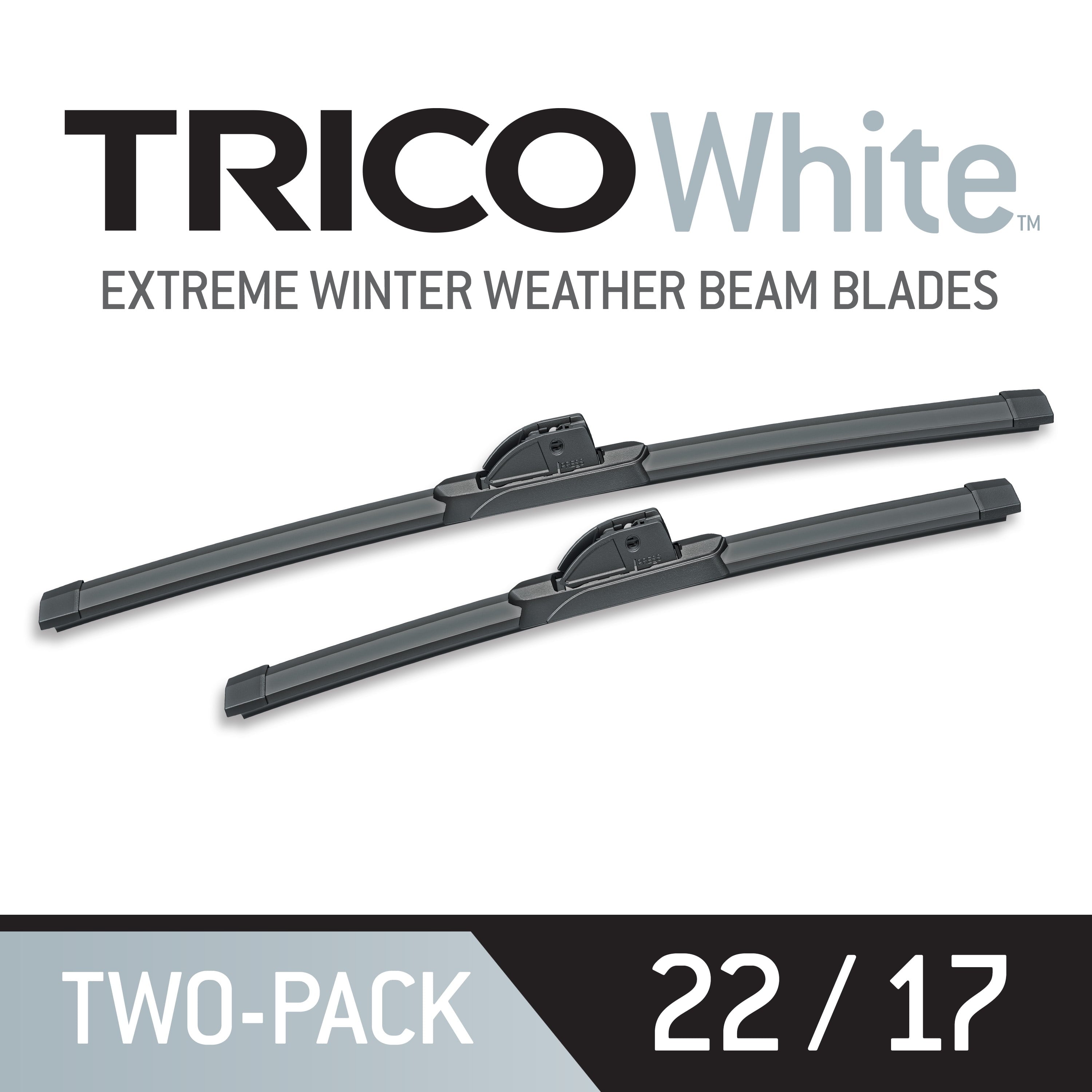 TRICO White 2 Pack, 22" + 17" Extreme Weather Winter Beam Wiper Blades (35-2217)