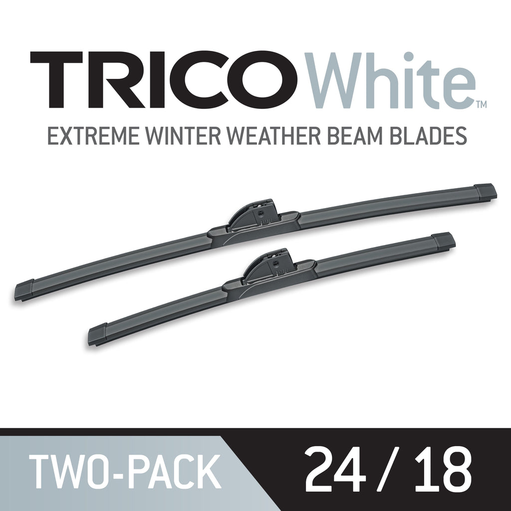 TRICO White 2 Pack, 24" + 18" Extreme Weather Winter Beam Wiper Blades (35-2418)