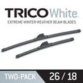 TRICO White 2 Pack, 26" + 18" Extreme Weather Winter Beam Wiper Blades (35-2618) Fits select: 2012-2017 TOYOTA CAMRY, 2016-2021 HONDA CIVIC