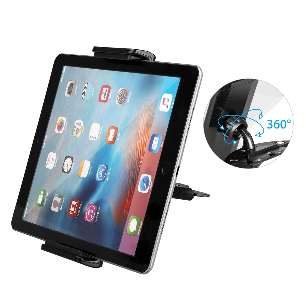 Tablet Car Mount, TSV Universal Car CD Slot Mount, 360degree Rotation Adjustable CD Player Holder Fit for 8-10" iPad Air, Pro, Samsung Tab, LG, HTC Tablets