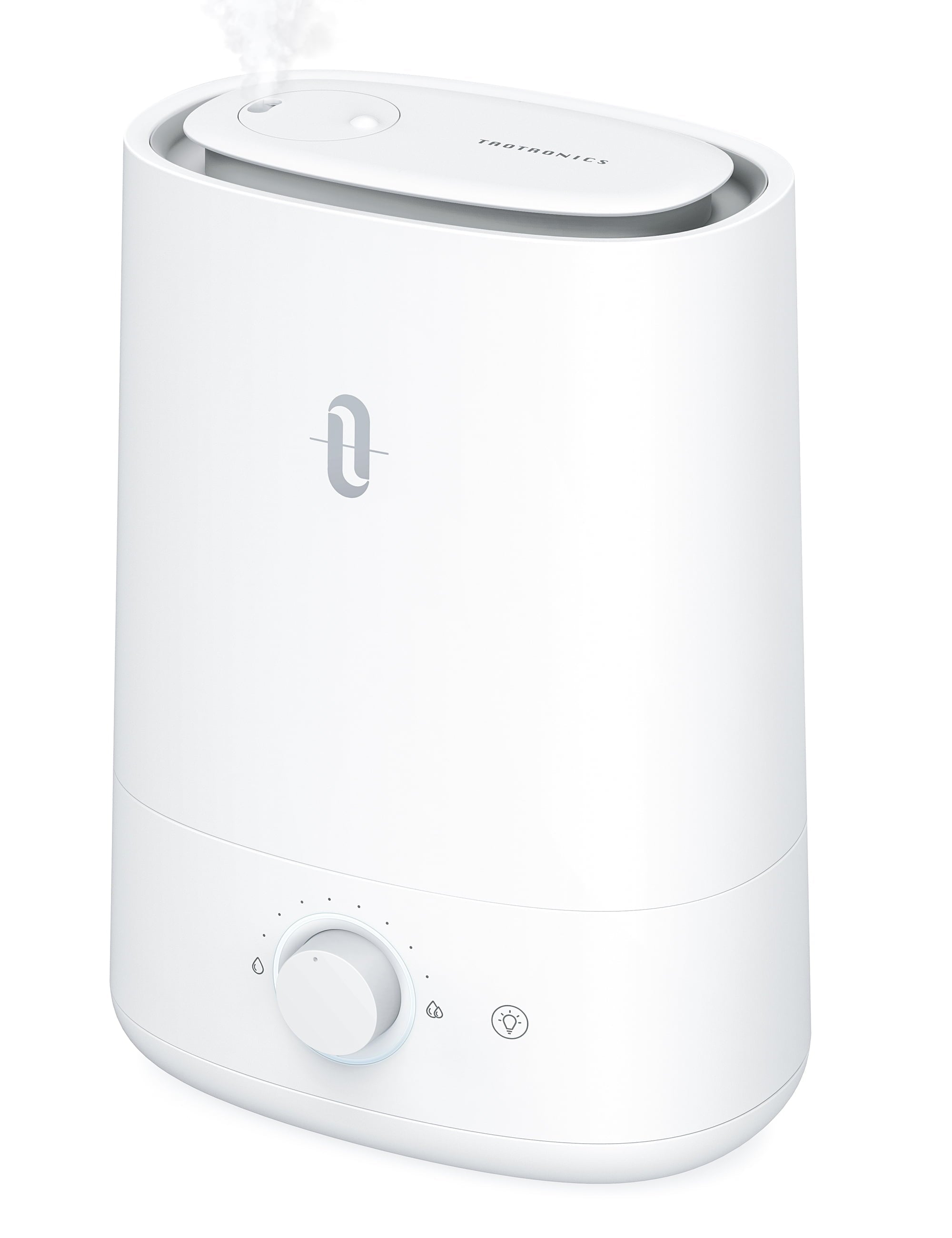 TaoTronics Humidifier, Top Fill 4.5L Ultrasonic Cool Mist Humidifiers with Essential Oil Tray, Nano-Coating, Auto Shut-off for Bedroom, Living Room, Home and Office, 100 sq ft, White