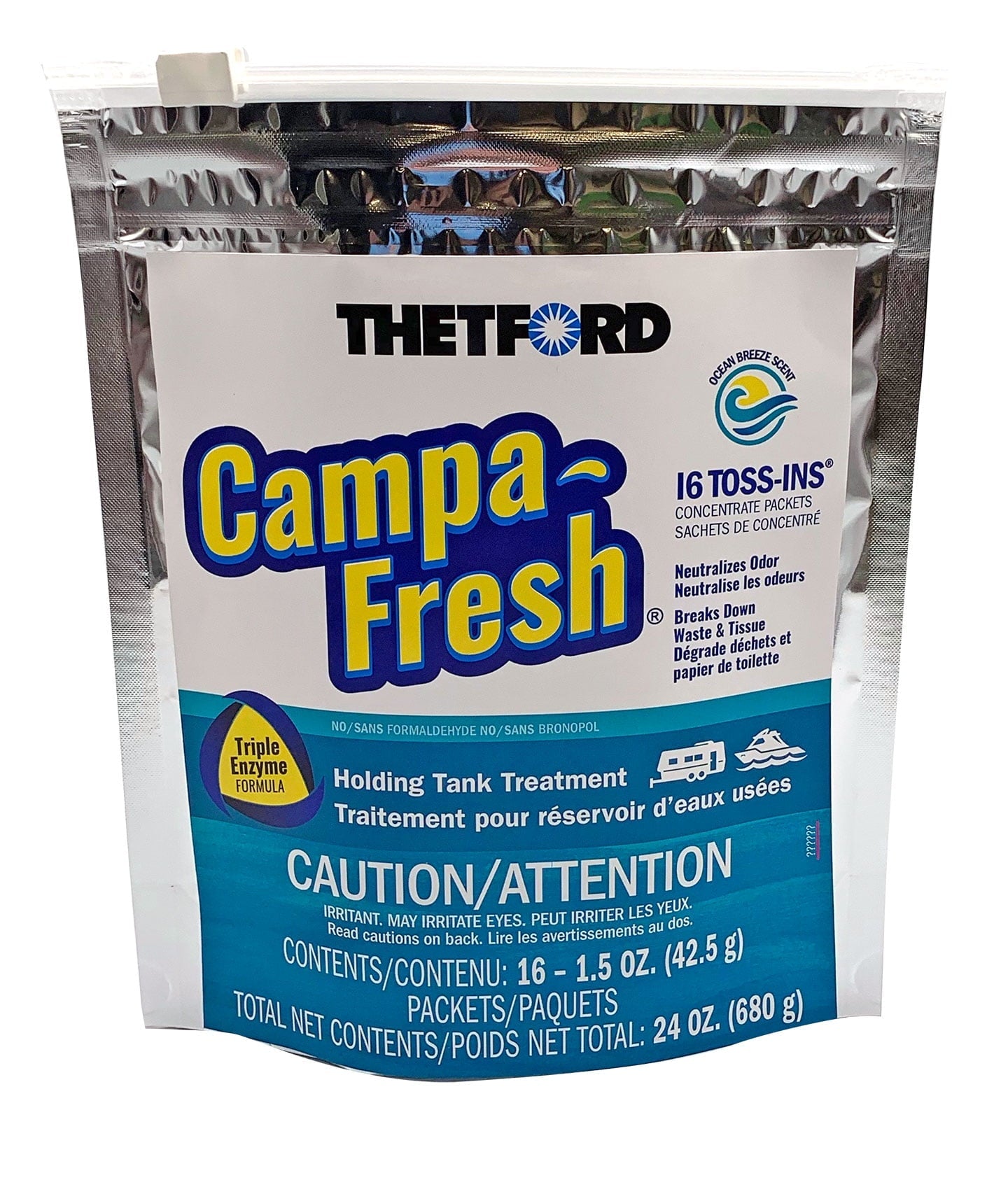 Thetford Campa Fresh Ocean Breeze Toss-Ins Holding Tank Treatment, 16 Count