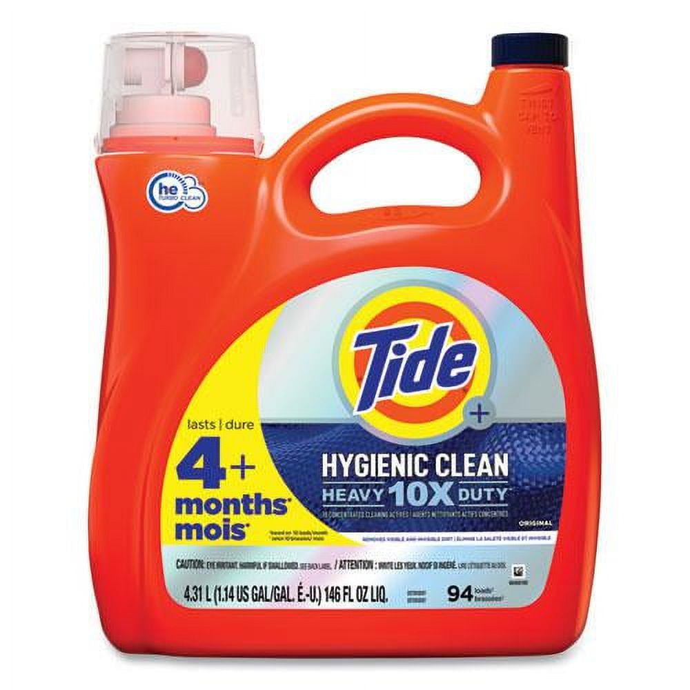 Tide Laundry Detergent Liquid 2X Low Suds Original HD Hygienic Clean, 146 fl oz