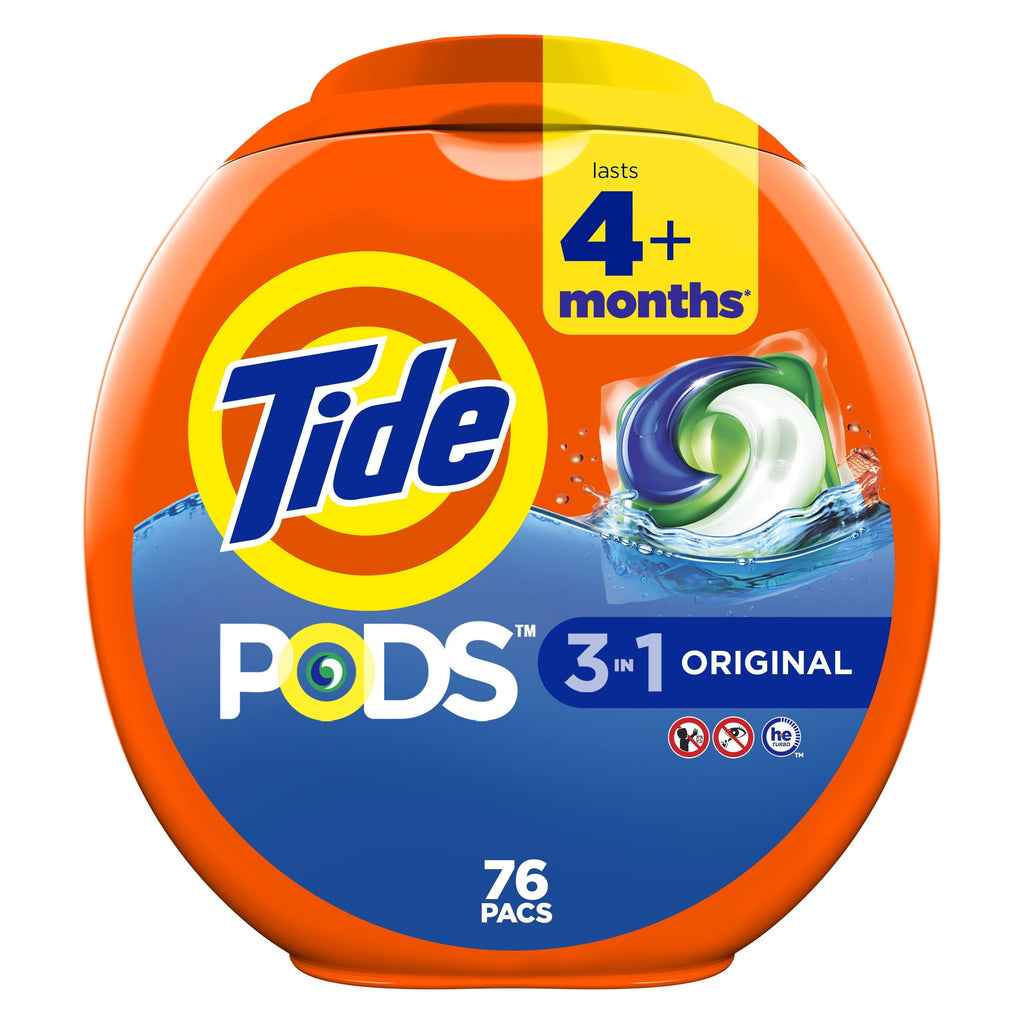 Tide Pods Laundry Detergent Soap Packs, Original Scent, 76 Ct