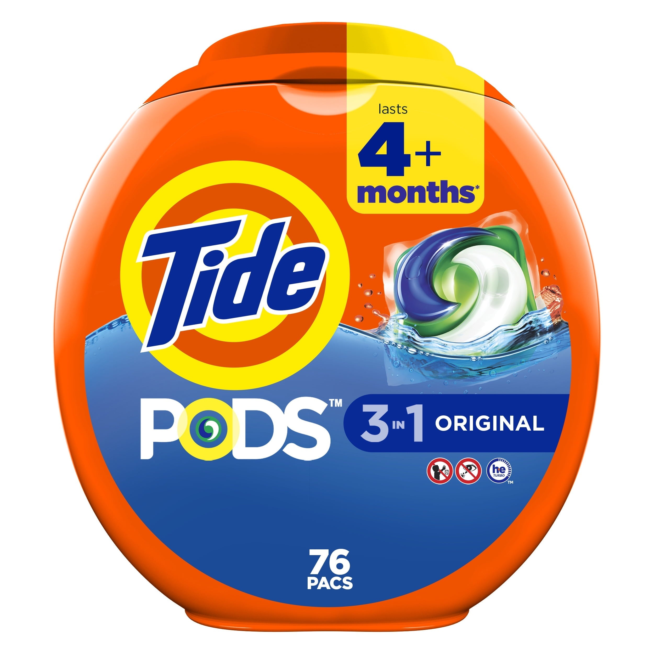 Tide Pods Laundry Detergent Soap Packs, Original Scent, 76 Ct