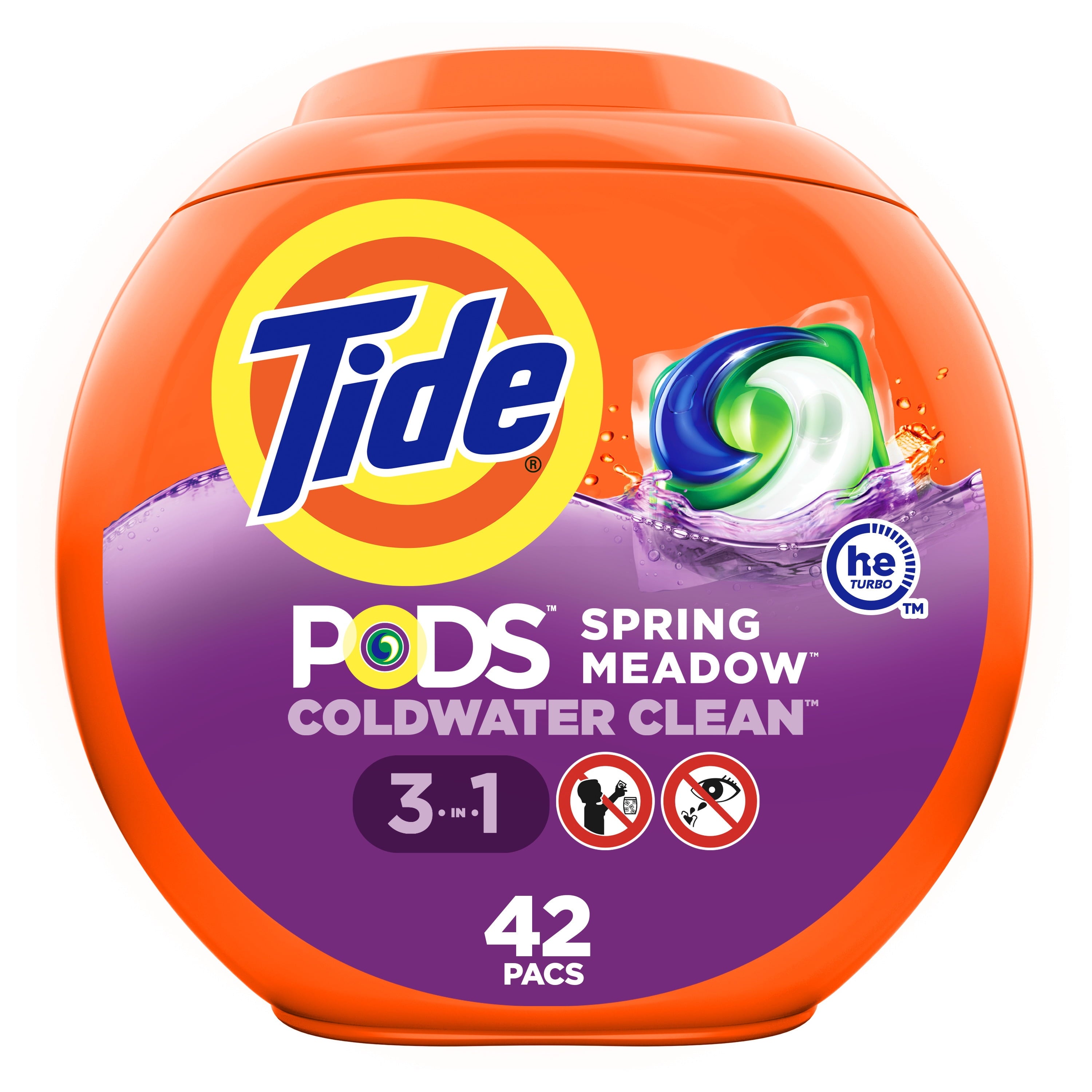 Tide Pods Laundry Detergent Soap Packs, Spring Meadow, 42 Ct