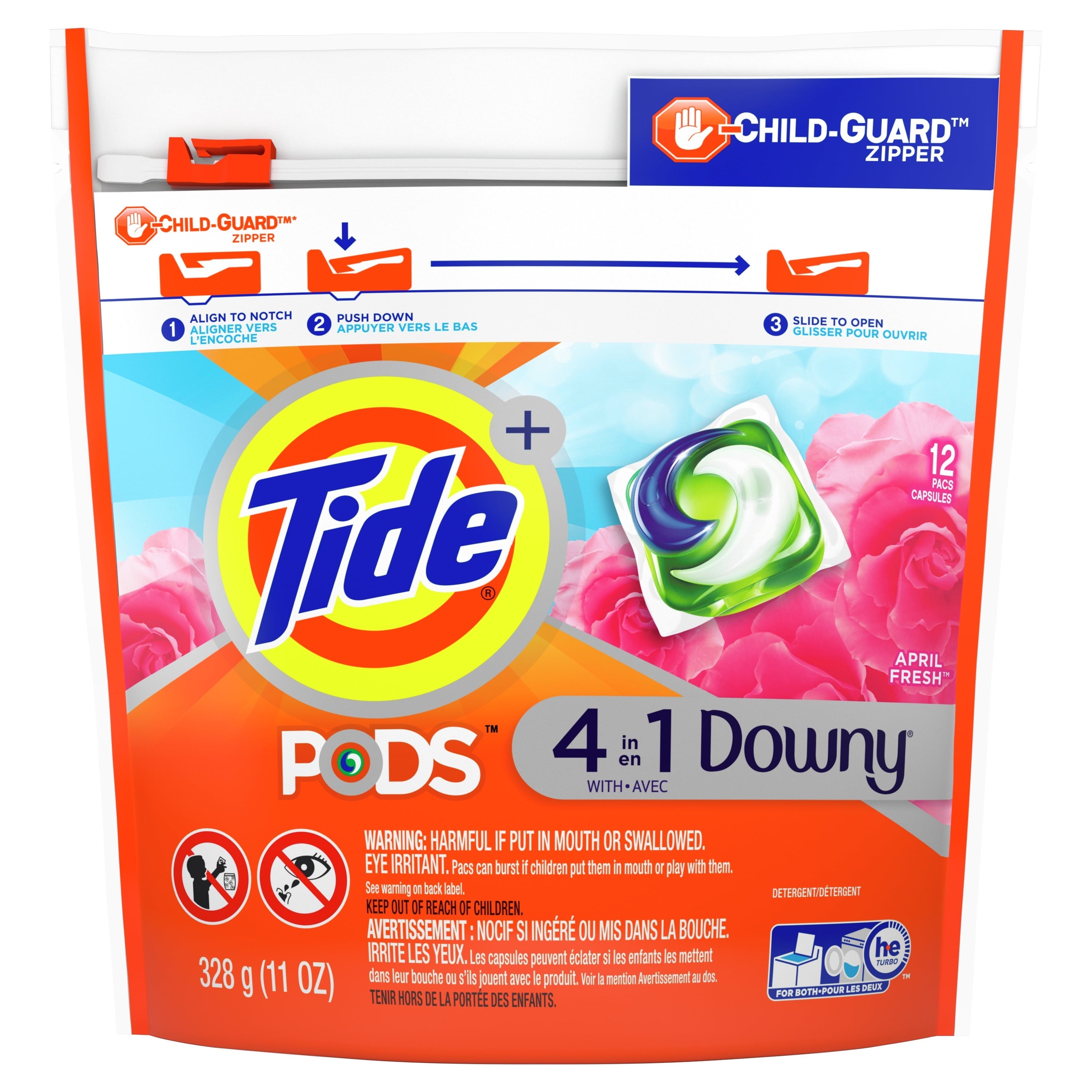 Tide Pods Laundry Detergent Soap Packs with Downy, April Fresh, 12 Ct