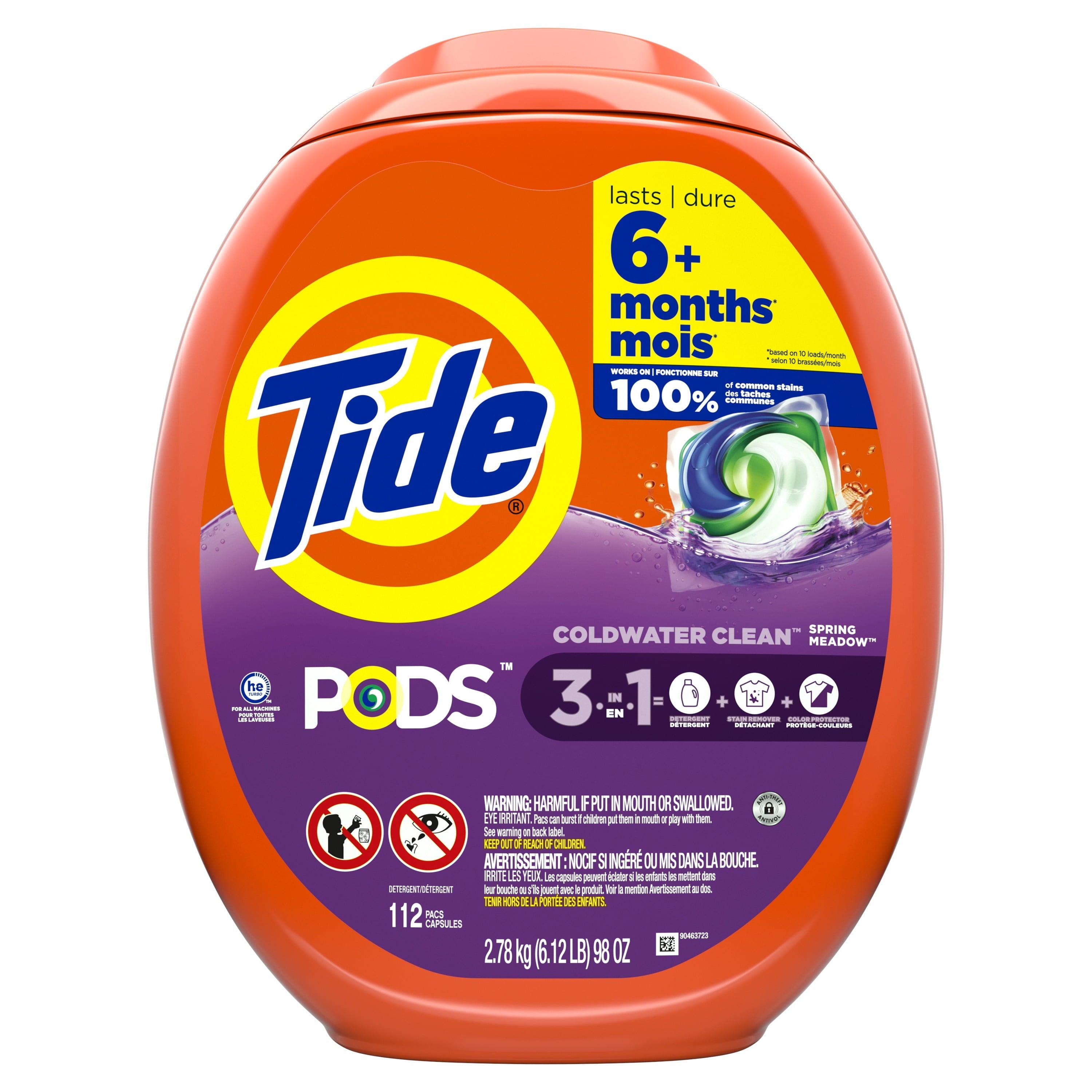 Tide Pods Laundry Detergents Soap Packs, Spring Meadow, 112 Ct