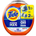 Tide Power Pods Laundry Detergent Soap Packs with Ultra Oxi, Spring Meadow, 25 Ct