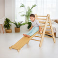 Toddler Indoor Play Equipment 2in1: Foldable Triangle Ladder and Slide/Climbing Board - Montessori Playground for Kids and Babies