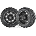 Transformer 14" Matte Black Golf Cart Wheels w/ 23" Mud Tires - Set of 4 LIFTED