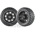 Transformer 14" Matte Black Golf Cart Wheels with 22" All Terrain Tires LIFTED
