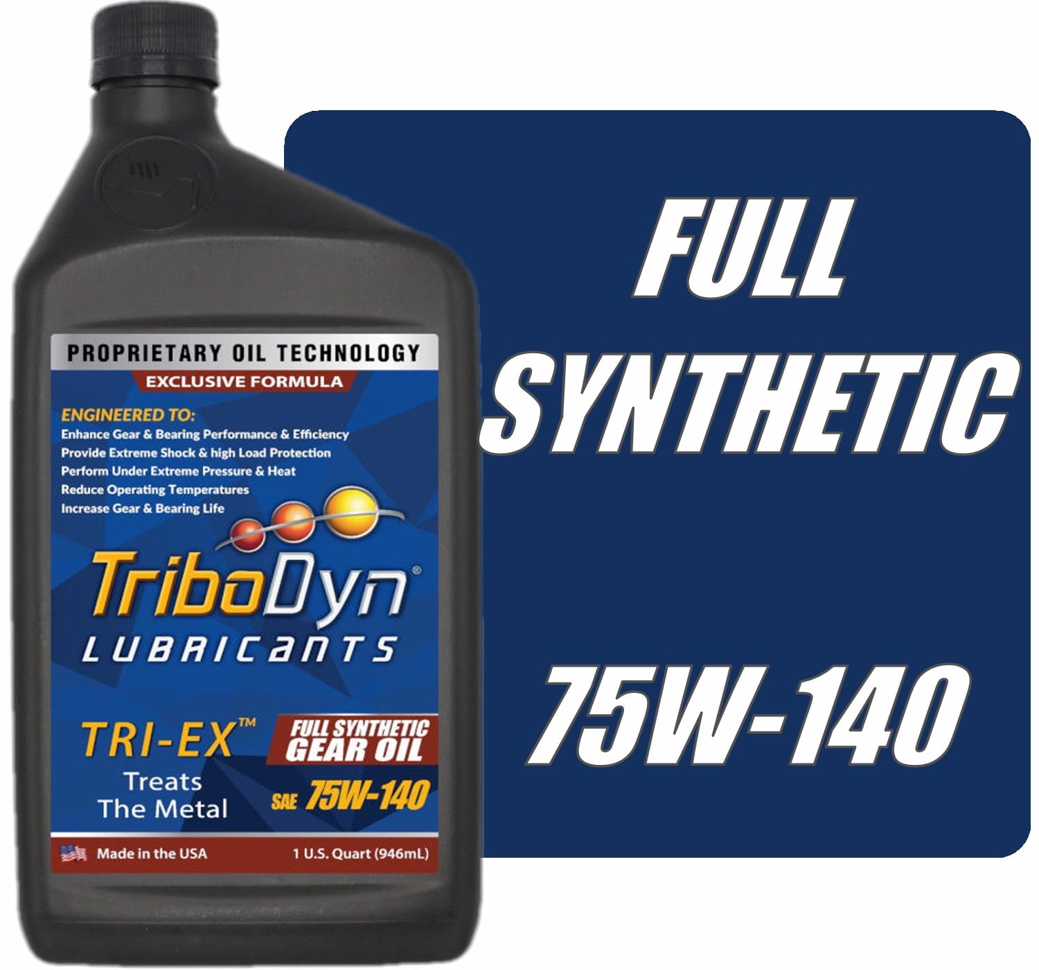 TriboDyn Tri-Ex SAE 75W140 Synthetic Gear Oil - 1 Quart Bottle
