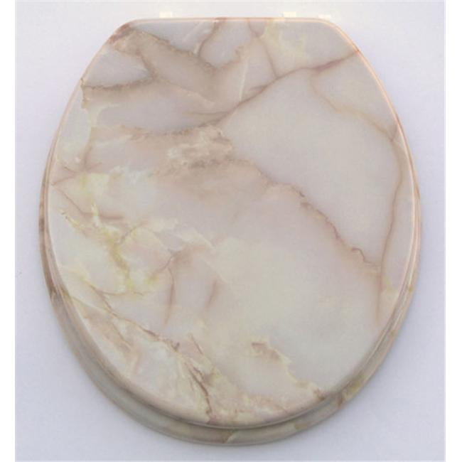 Trimmer Marbleized Molded Wood Round Toilet Seat