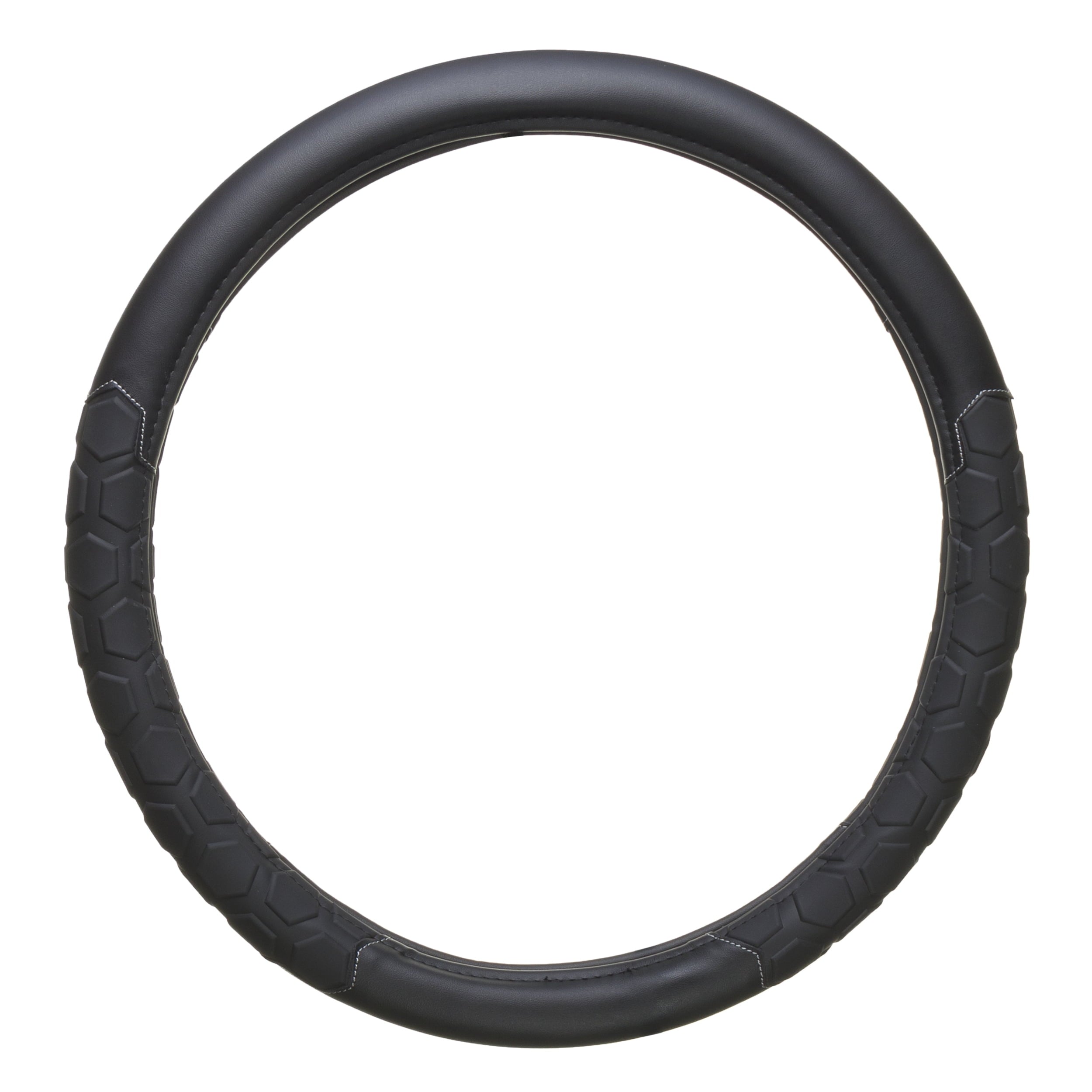 Truck Tuff Black Heavy-Duty Steering Wheel Cover, Anti Slip & Odor Free, Car, SUV Accessories, Universal Fit 15” – 16”, Auto, 0.82 lbs.