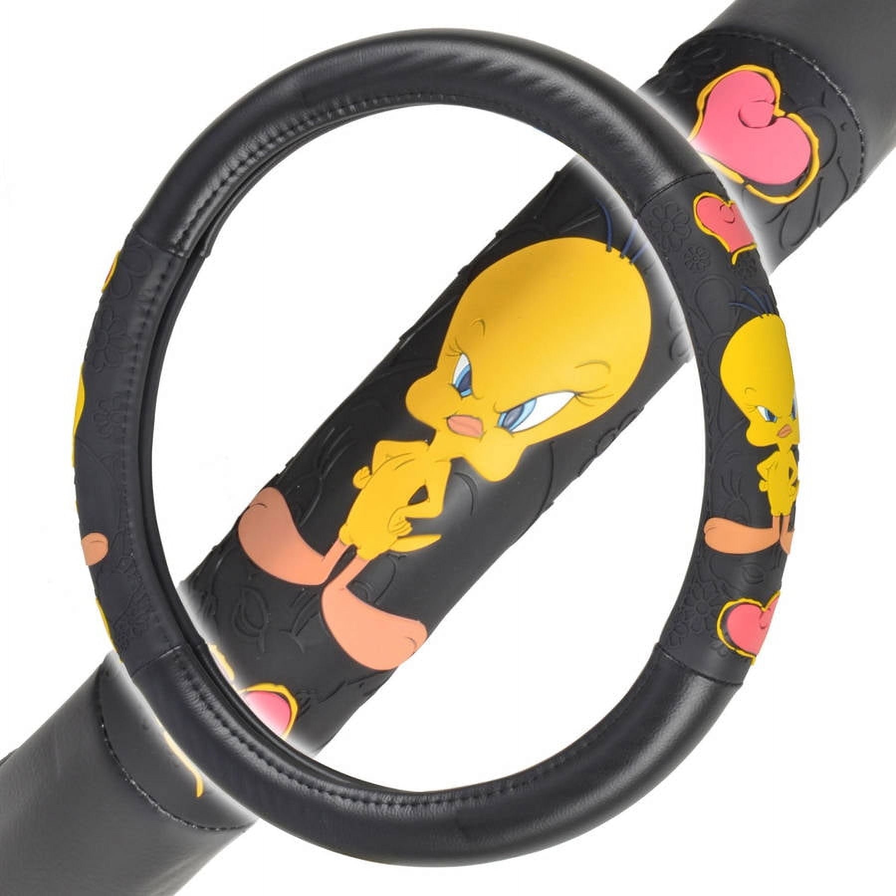 Tweety Bird Steering Wheel Cover for Car, Comfort Grip Character Accessories, Standard Size 14.5"-15.5"